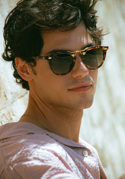 BEAU II | Kyoto Tortoise 18K Polarized Handcrafted tortoise and 18k gold plated and acetate KREWE glasses
mens model | Model: Hayden