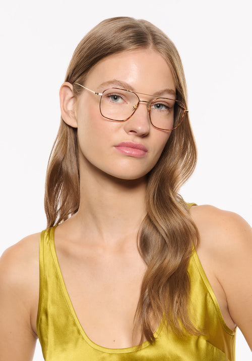KERWE BERM | 12K Sahara Titanium Handcrafted, luxury 12k gold metal eyeglasses KREWE womens model | Model: Isa