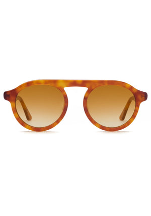 KREWE SUNGLASSES - CAMERON | Amaro + Custom Vanity Tint handcrafted, luxury orange round sunglasses with custom orange gradient tinted lenses