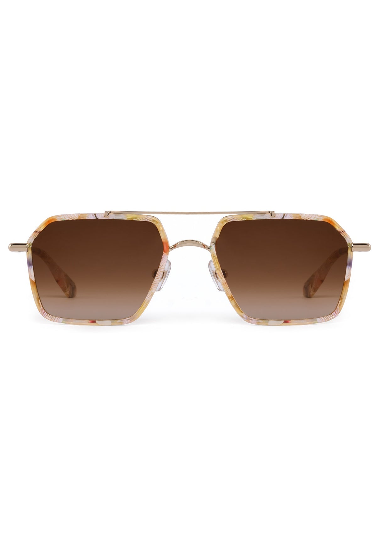 NEW KREWE unisex emery aviator non-polarized sunglasses in 12k glace Krewe Vail Sunglasses – Saint Bernard main image 4