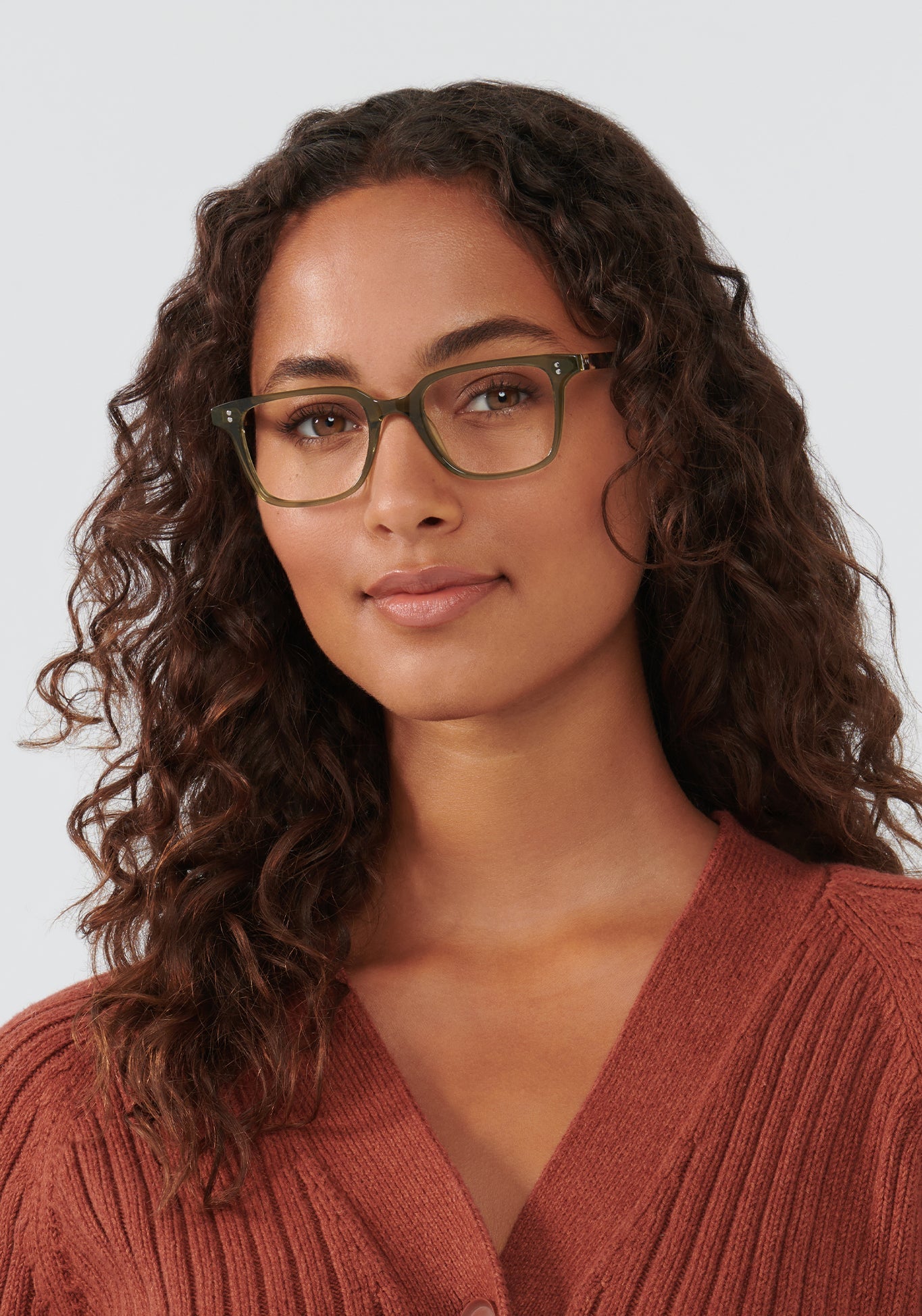 HUDSON | Olive + Iberia handcrafted, luxury green acetate KREWE glasses womens model | Model: Meli