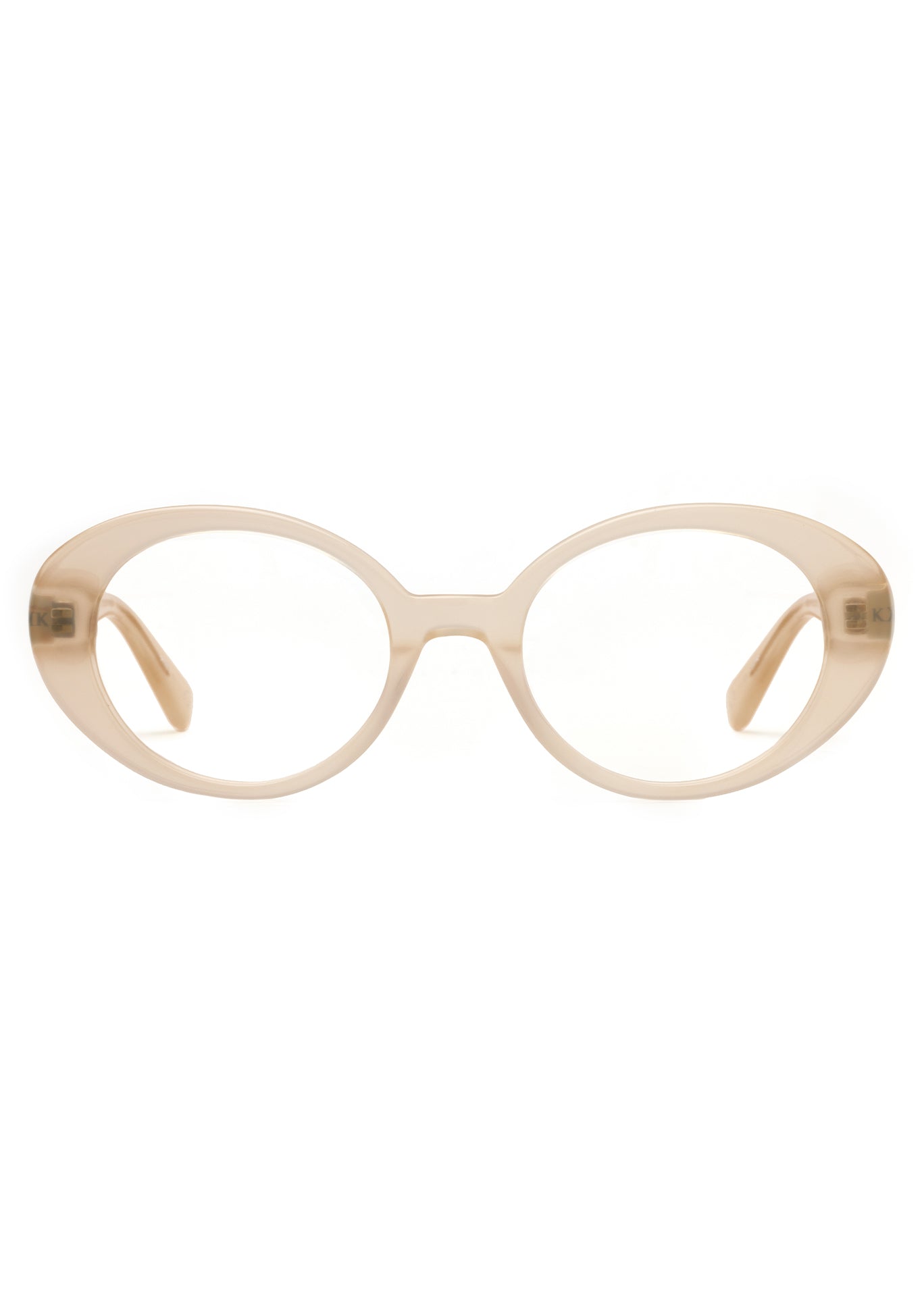 LAUREL | Blonde Handcrafted, luxury tan acetate round oval KREWE eyeglasses