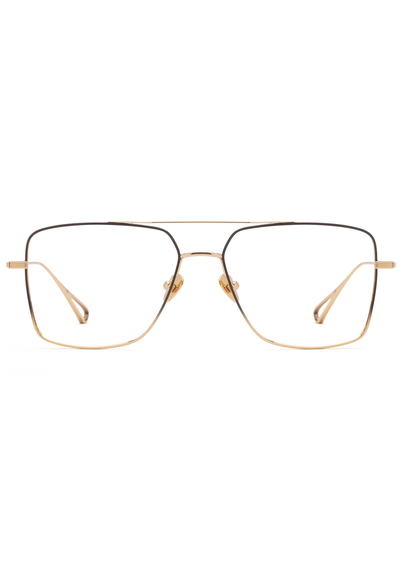 KREWE GLASSES - REYNOLDS | Matte Black Fade + 18K Titanium handcrafted, luxury 18K Gold metal aviator glasses