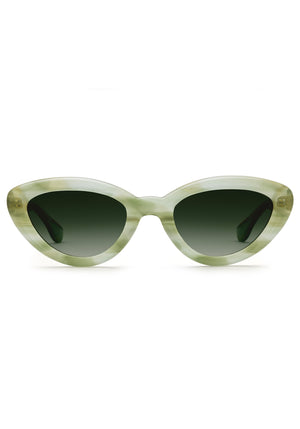 SASHA | Selene Handcrafted, luxury light green acetate bubble cat-eye KREWE sunglasses