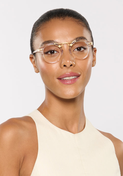 KREWE - ST. LOUIS OPTICAL | Crystal Handcrafted, Luxury Clear Acetate Eyeglasses womens model | Model: Sasha