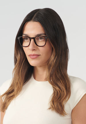 KREWE - STATE | Matte Sazerac Handcrafted, Luxury Brown Acetate Eyeglasses womens model | Model: Olga