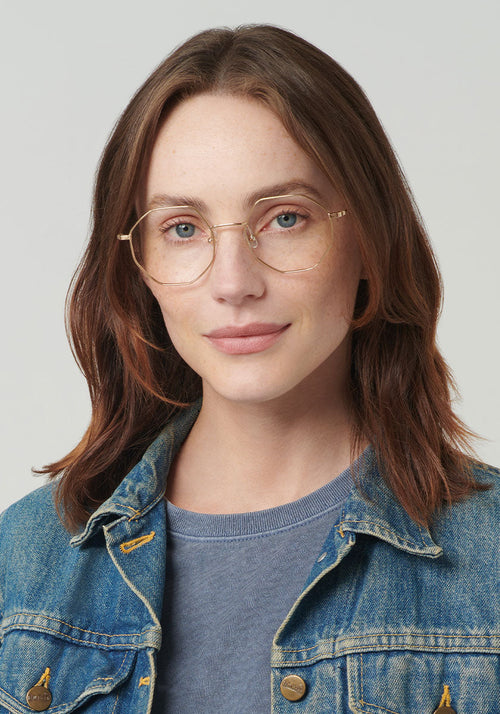 KREWE BABS | 12K + Lagoon Handcrafted, 12K Gold Plated Metal Luxury Glasses womens model | Model: Vanessa