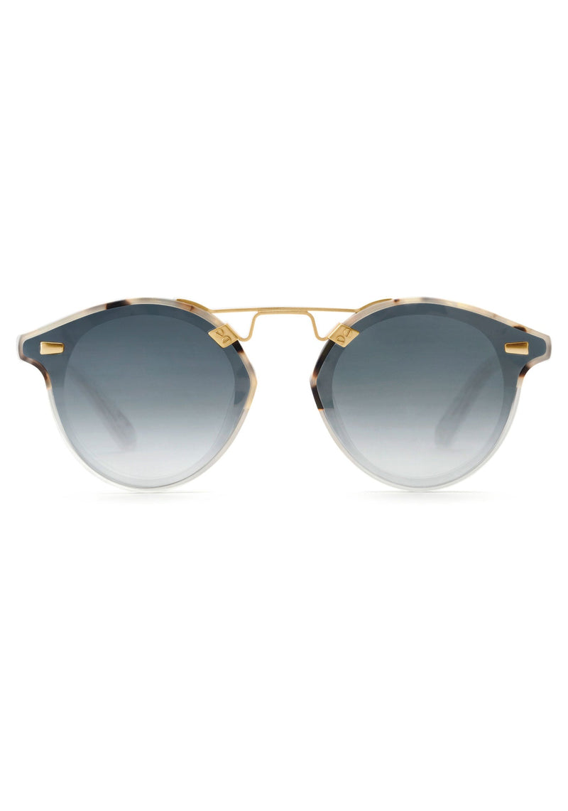 STL NYLON | Matte Oyster to Crystal 24K Mirror Polarized Handcrafted, luxury tortoise shell acetate KREWE sunglasses