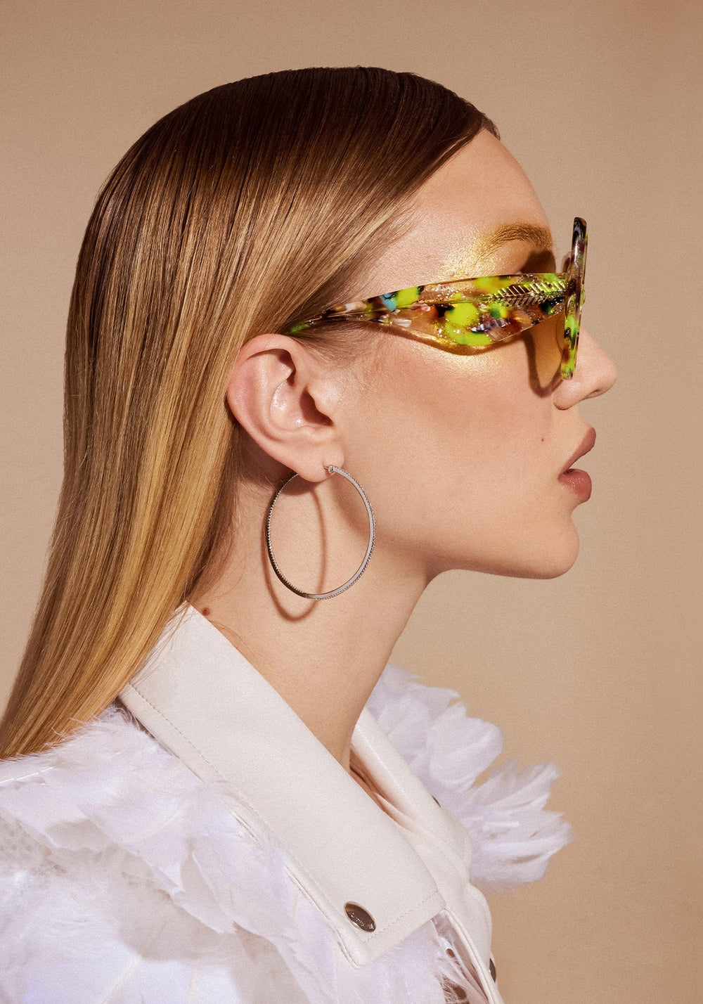 ELTON | Revelry Mirror Vanity Handcrafted, luxury multicolored oversized Mardi Gras acetate KREWE sunglasses