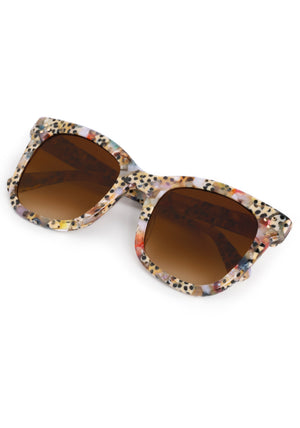 ADELE | Poppy Handcrafted, luxury multicolored speckled acetate oversized square KREWE sunglasses