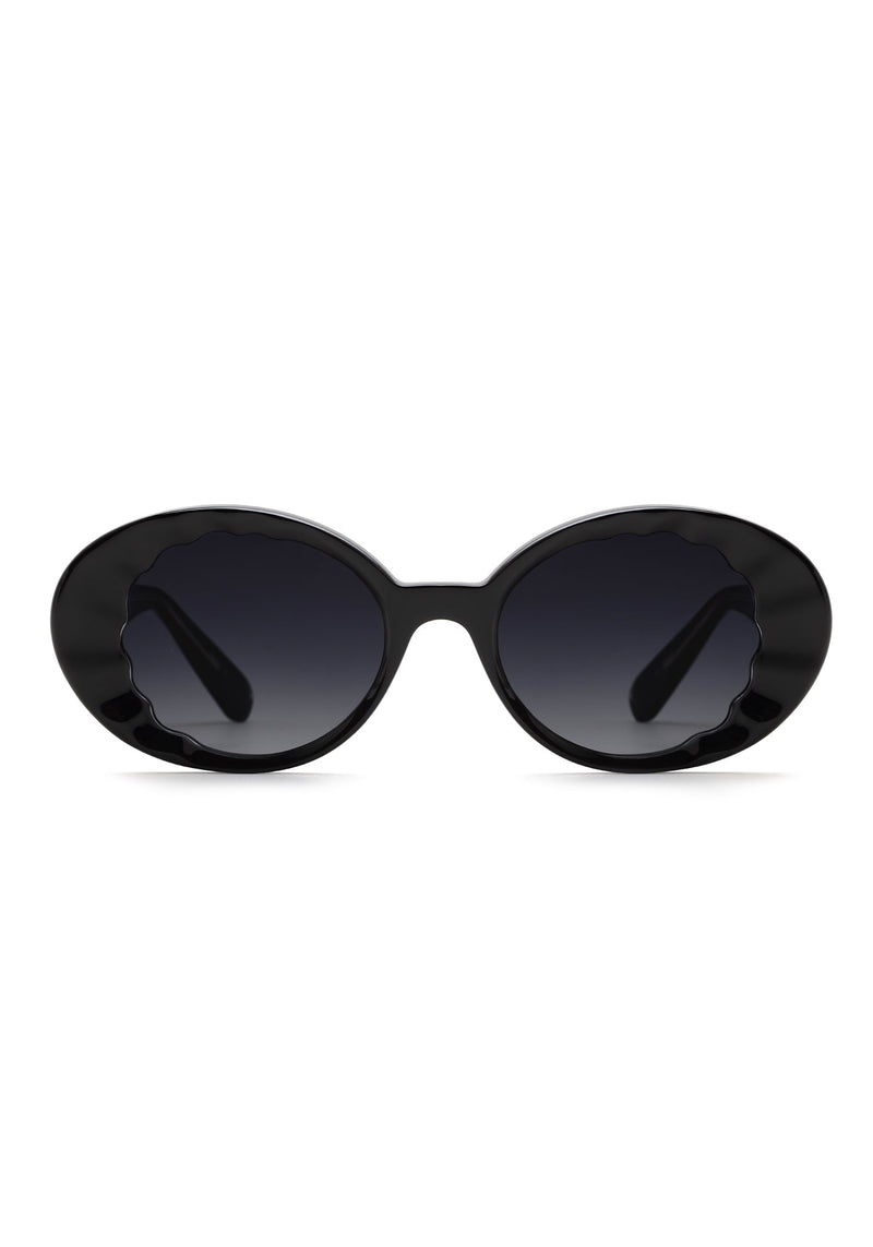 ALIXE | Black + Black and Crystal, tortoise acetate KREWE sunglasses