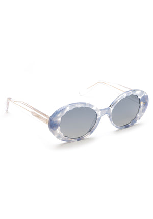 ALIXE | Opaline Mirrored Handcrafted, luxury blue and clear acetate KREWE sunglasses