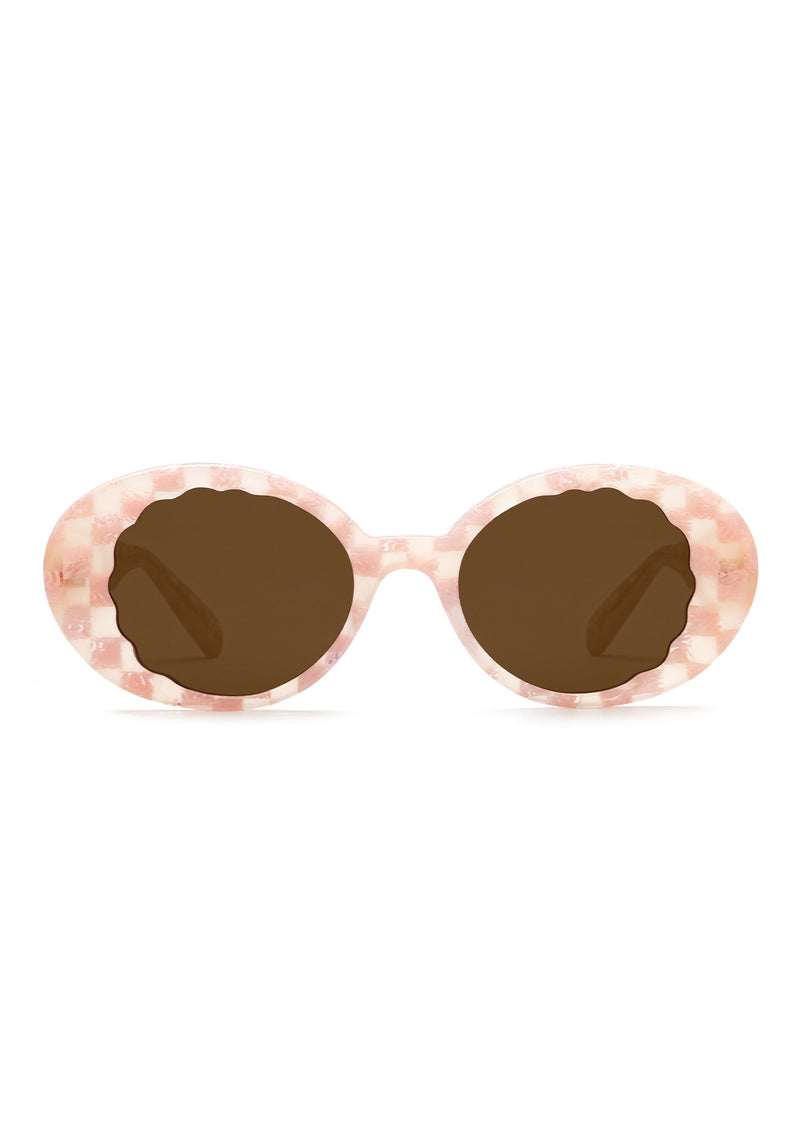 ALIXE | Plaid Handcrafted, luxury pink and white acetate KREWE sunglasses