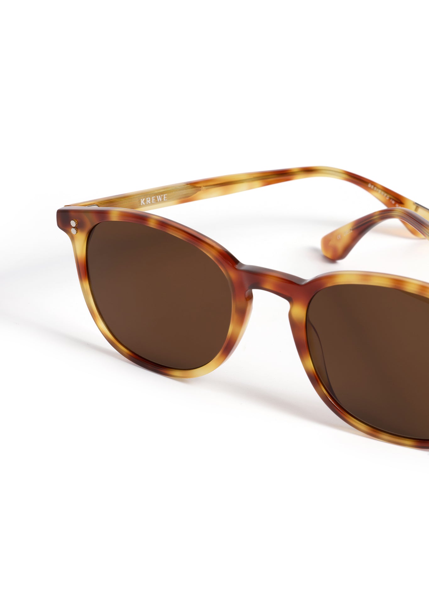 ALVIN | Hawksbill Polarized Handcrafted, luxury brown tan tortoise acetate large round wayfarer polarized KREWE sunglasses