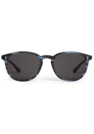 ALVIN | Matte Wake Handcrafted, dark blue tortoise acetate large round wayfarer KREWE sunglasses