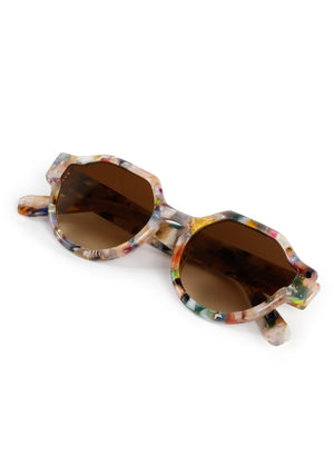 ASTOR | Gelato Handcrafted, luxury multicolored acetate geometric KREWE sunglasses 
