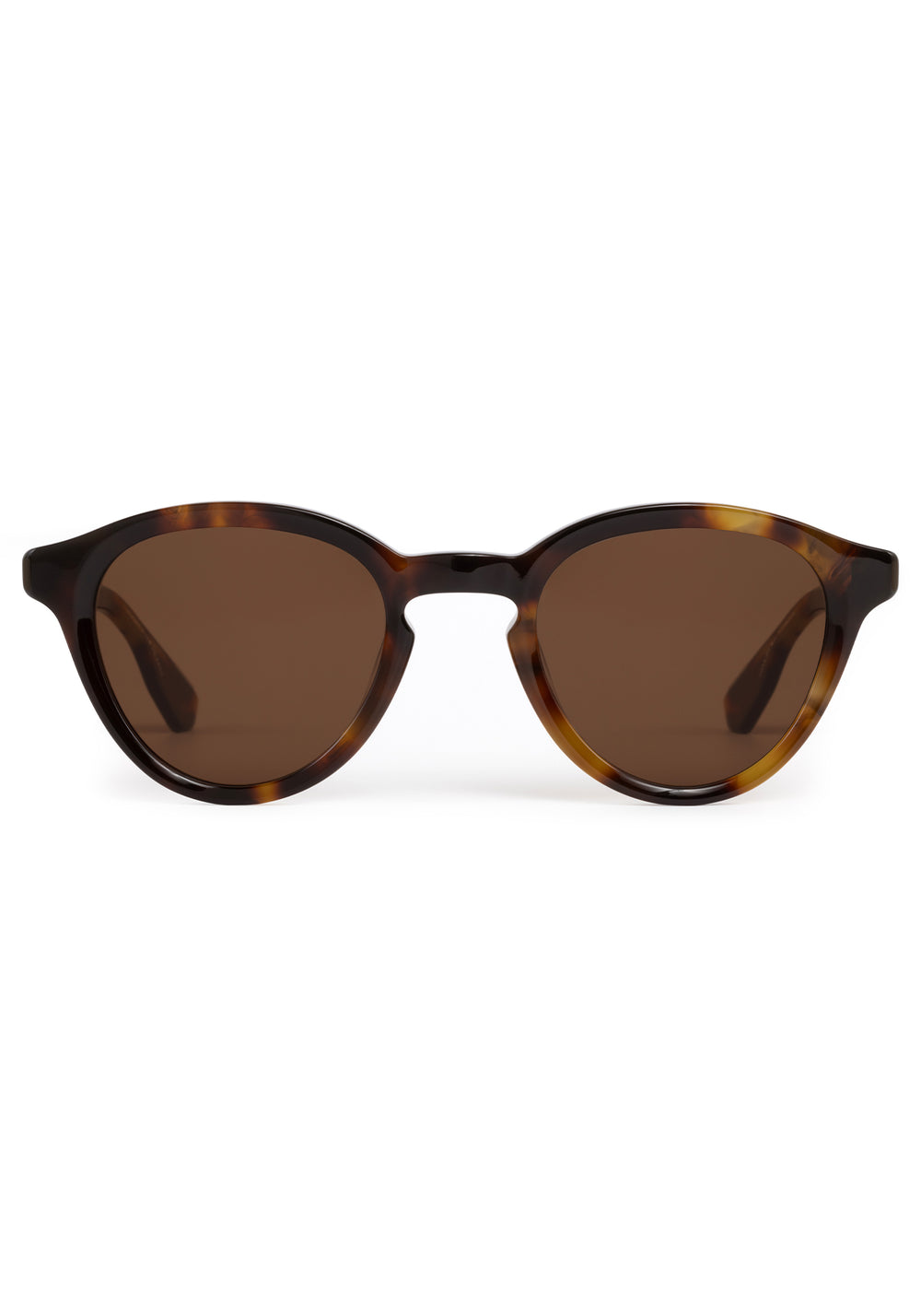 BARRETT | Havana Handcrafted, luxury brown tortoise acetate round KREWE sunglasses