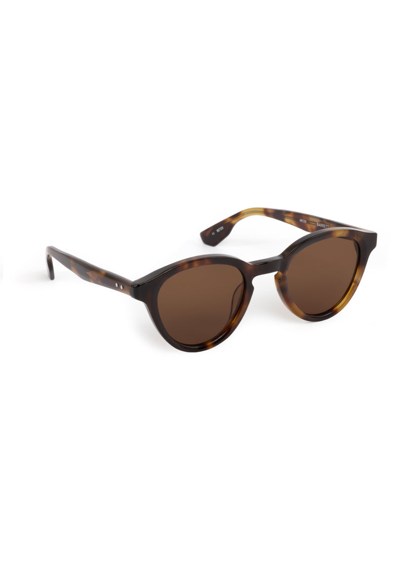 BARRETT | Havana Handcrafted, luxury brown tortoise acetate round KREWE sunglasses