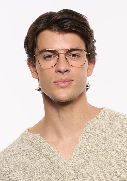 KERWE BERM | 12K Sahara Titanium Handcrafted, luxury 12k gold metal eyeglasses KREWE mens model | Model: Brent
