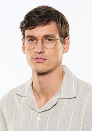 KREWE BERM | Matte Black Fade + 18K Handcrafted, titanium frames mens model | Model: Jegor