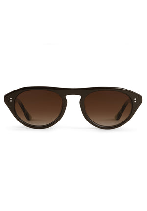 BILLIE | Bronze Metallic + Bone Handcrafted, luxury dark brown acetate round aviator KREWE sunglasses