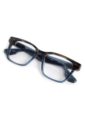 BOOKER | Rhodes + Oceana Handcrafted, luxury blue and brown acetate large square rectangle KREWE eyeglasses