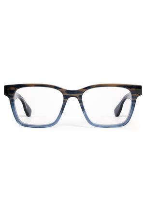 BOOKER | Rhodes + Oceana Handcrafted, luxury blue and brown acetate large square rectangle KREWE eyeglasses