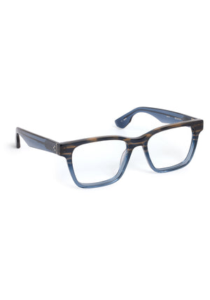 BOOKER | Rhodes + Oceana Handcrafted, luxury blue and brown acetate large square rectangle KREWE eyeglasses