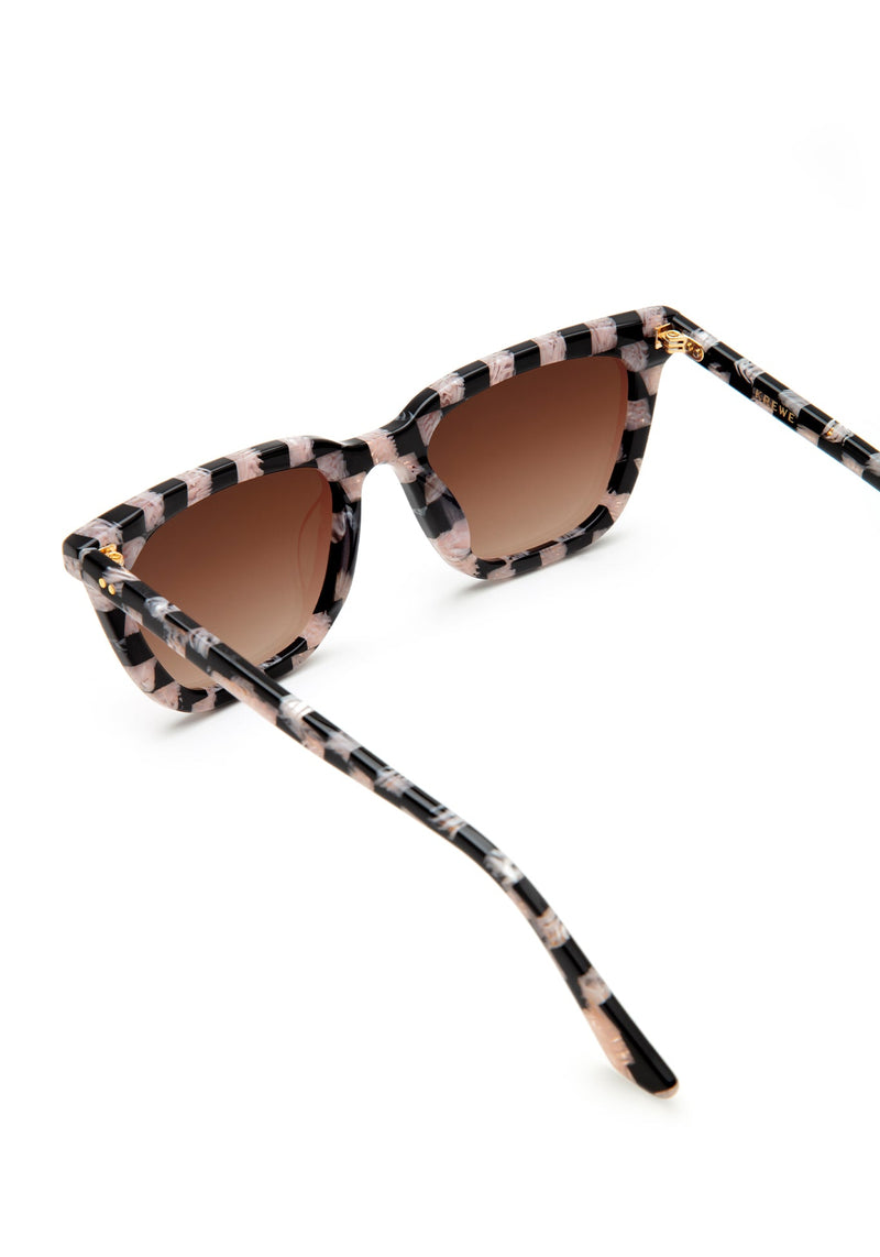 BOWERY NYLON | Harlequin Handcrafted, Luxury black and pink checkered acetate KREWE sunglasses
