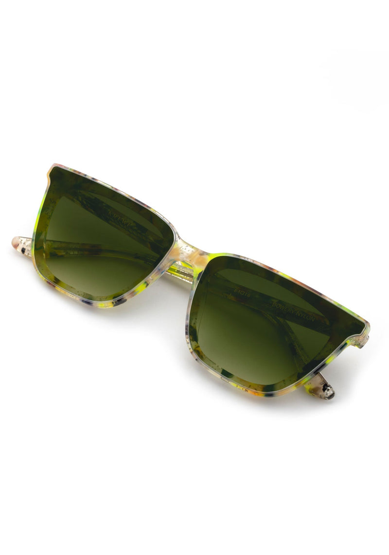 BOWERY NYLON | Revelry Handcrafted, luxury multicolored cat-eye Mardi Gras acetate KREWE sunglasses