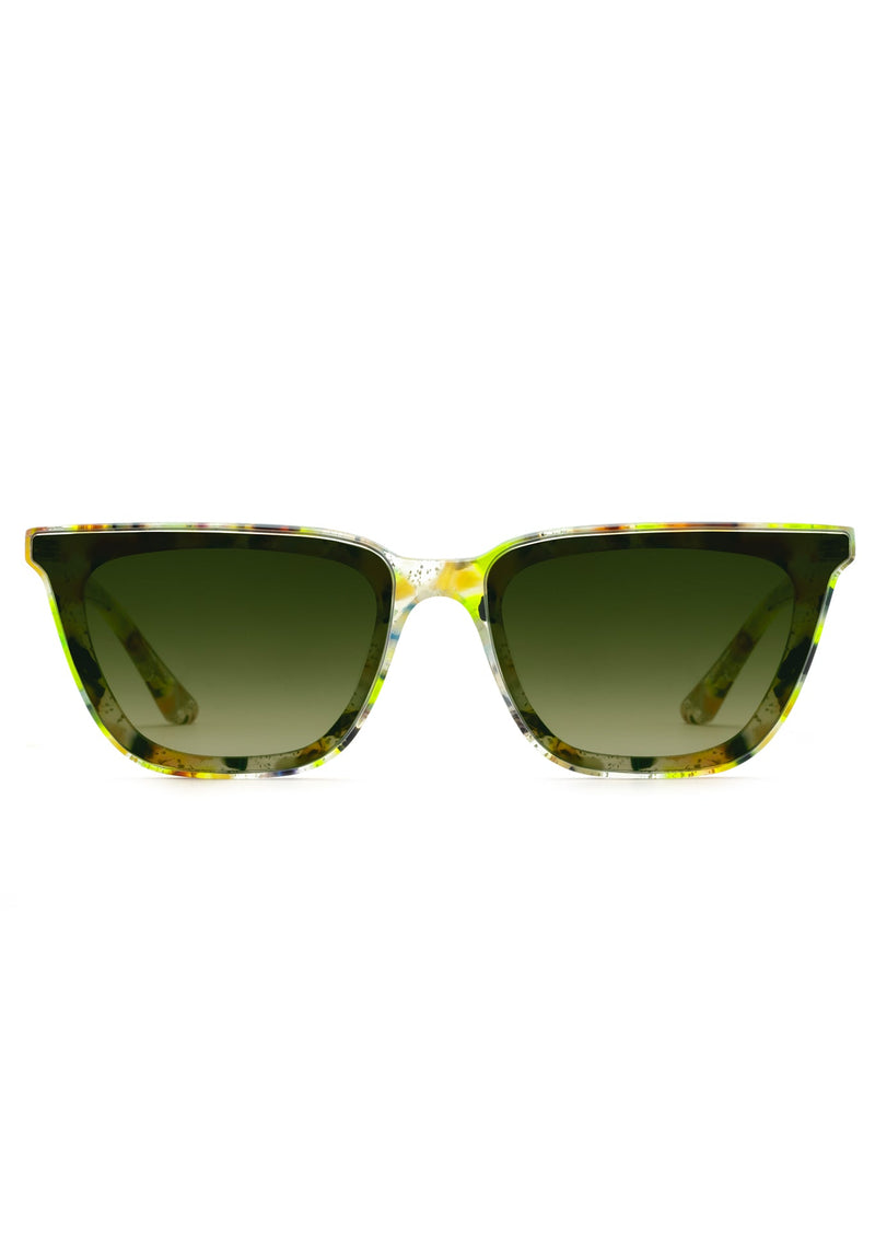 BOWERY NYLON | Revelry Handcrafted, luxury multicolored cat-eye Mardi Gras acetate KREWE sunglasses