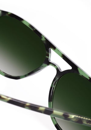 BRANDO | Hemlock Tortoise Handcrafted, luxury green tortoise acetate aviator KREWE sunglasses womens model