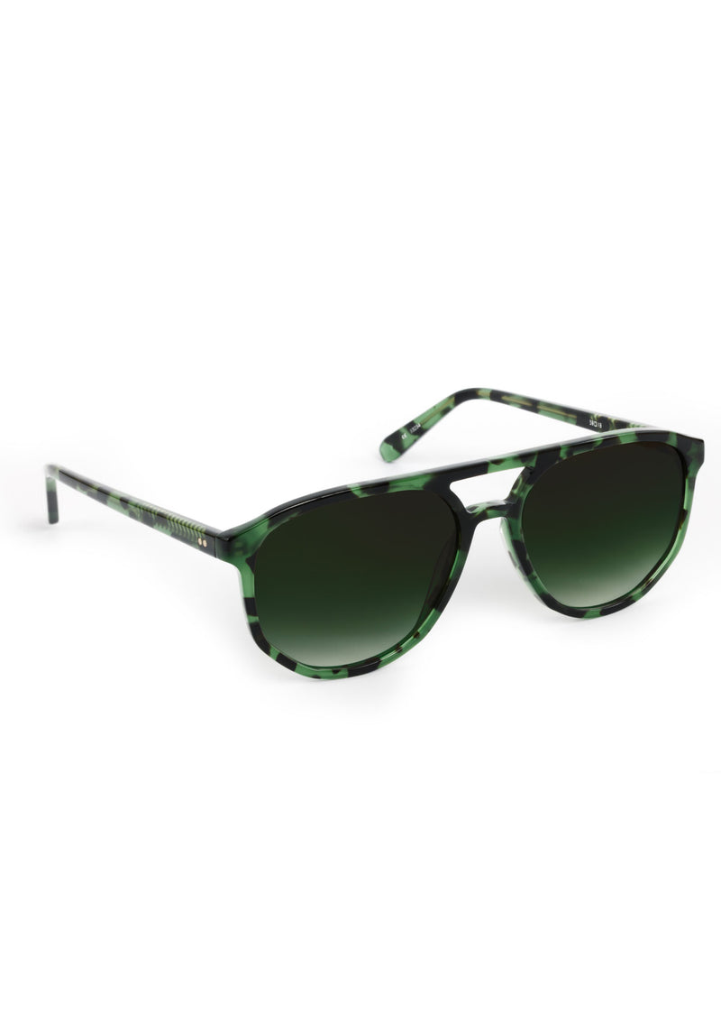 BRANDO | Hemlock Tortoise Handcrafted, luxury green tortoise acetate aviator KREWE sunglasses