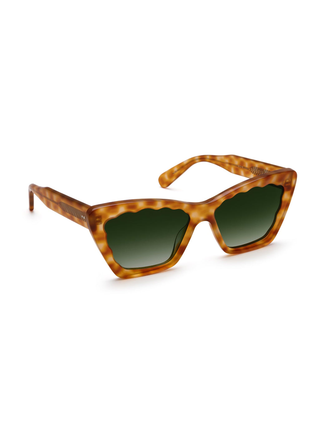 BRIGITTE | Fernet Handcrafted, luxury brown tortoise scalloped cat-eye KREWE sunglasses