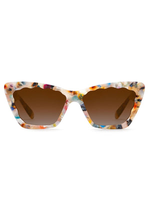 KREWE - BRIGITTE | Gelato handcrafted, luxury colorful tortoise scalloped cat eye sunglasses