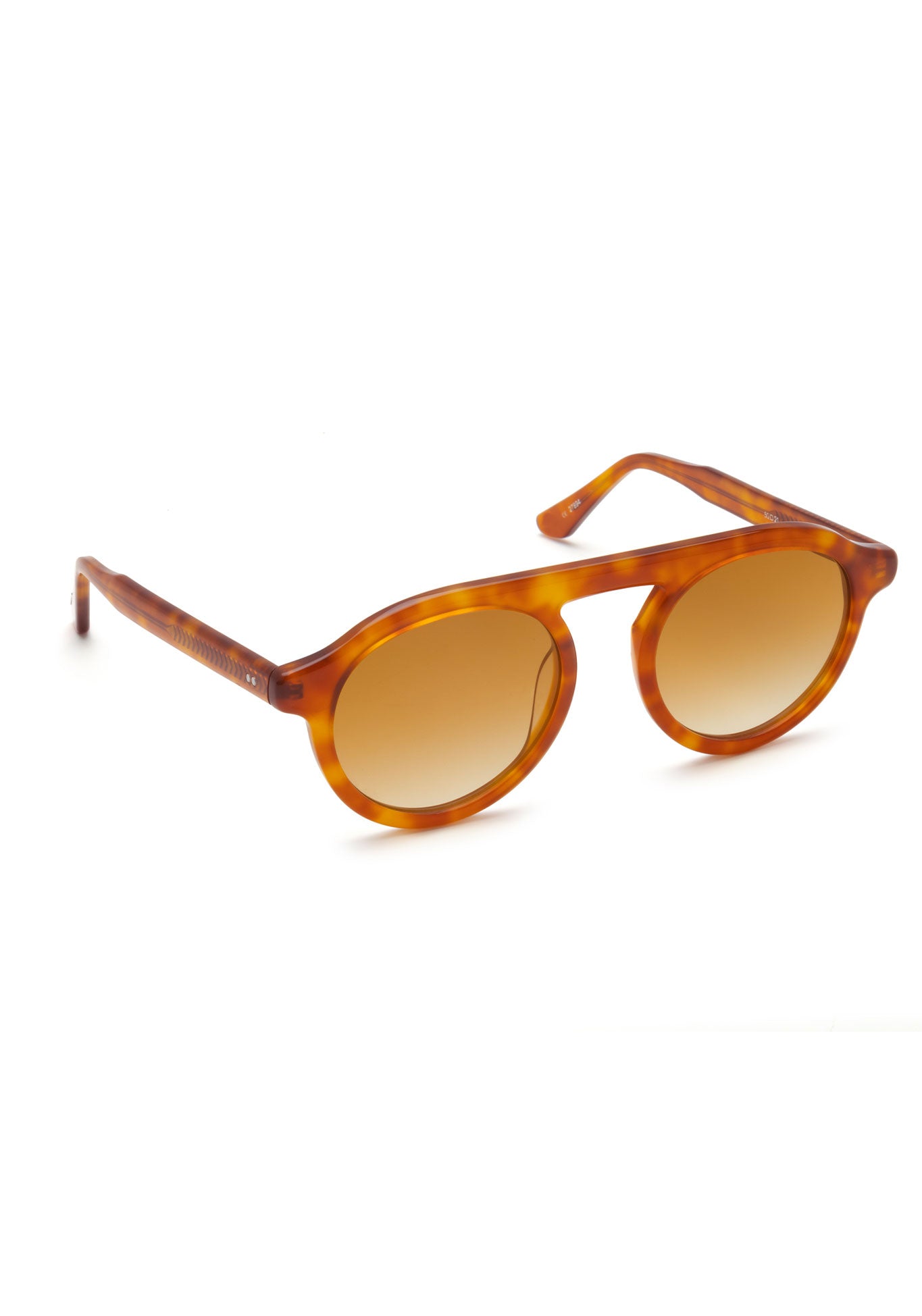 KREWE SUNGLASSES - CAMERON | Amaro + Custom Vanity Tint handcrafted, luxury orange round sunglasses with custom orange gradient tinted lenses