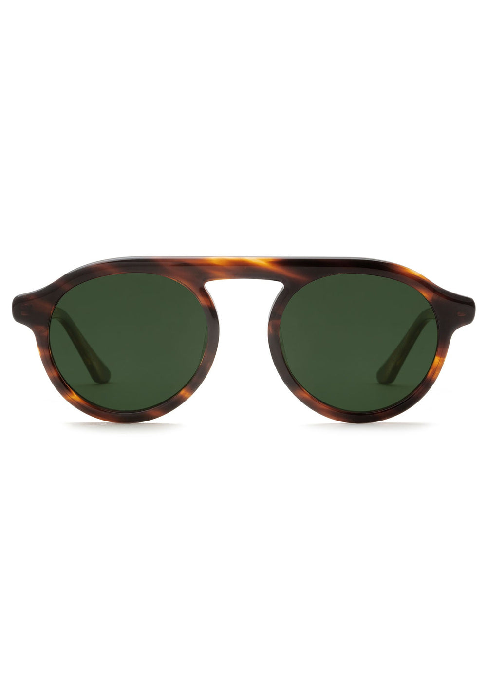 KREWE SUNGLASSES -  CAMERON | Hickory Polarized handcrafted, luxury brown acetate round sunglasses