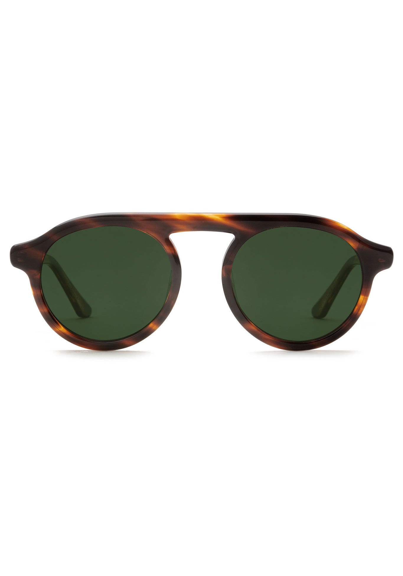 KREWE SUNGLASSES -  CAMERON | Hickory Polarized handcrafted, luxury brown acetate round sunglasses