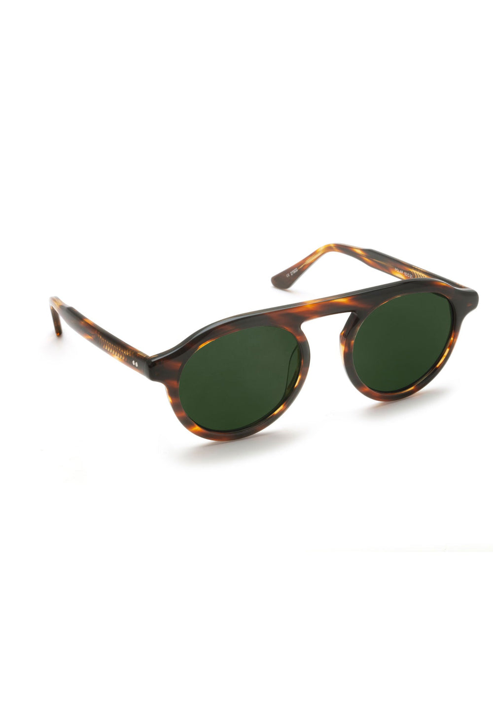 KREWE SUNGLASSES - CAMERON | Hickory Polarized handcrafted, luxury brown acetate round sunglasses