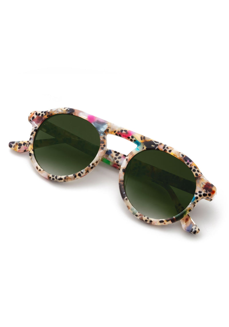 KREWE SUNGLASSES - CAMERON | Poppy handcrafted, multicolored acetate round sunglasses