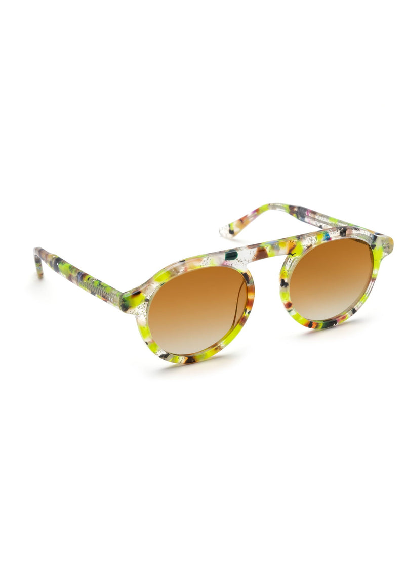 CAMERON | Revelry Vanity Handcrafted, luxury multicolored round Mardi Gras acetate KREWE sunglasses