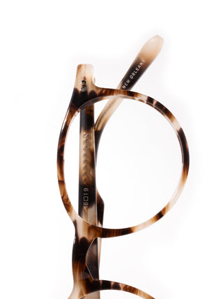 CARSON | Blonde Venezia Handcrafted, luxury brown tortoise acetate small round KREWE eyeglasses