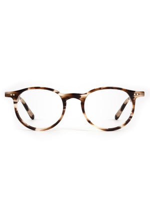 CARSON | Blonde Venezia Handcrafted, luxury brown tortoise acetate small round KREWE eyeglasses