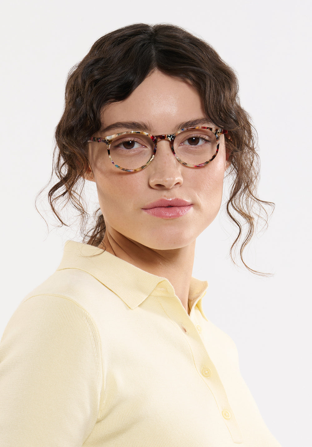 CARSON | Capri small round multicolored acetate KREWE handcrafted eyeglasses womens model | Model: Ione