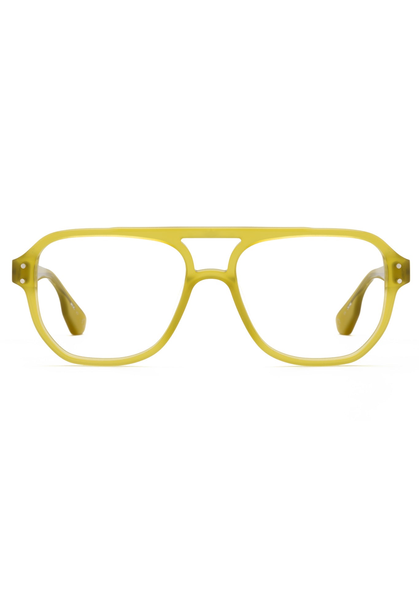 CHARLIE | Chartreuse Handcrafted, luxury yellow green acetate oversized aviator KREWE eyeglasses