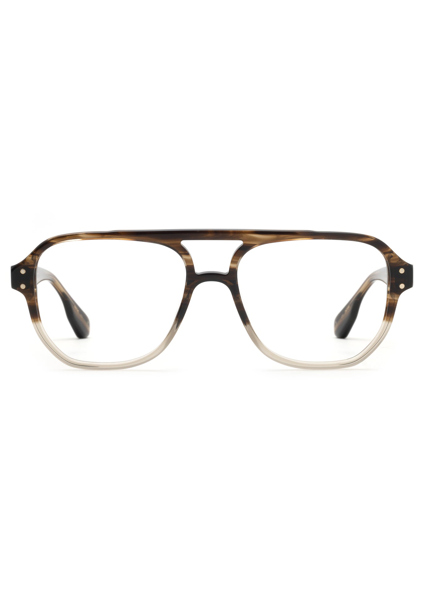 CHARLIE | Walnut Handcrafted, luxury brown acetate oversized aviator KREWE eyeglasses