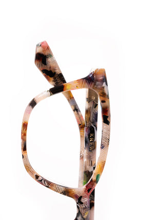 CLARA | Amalfi Handcrafted luxury multicolored tortoise acetate small cat-eye KREWE eyeglasses womens model