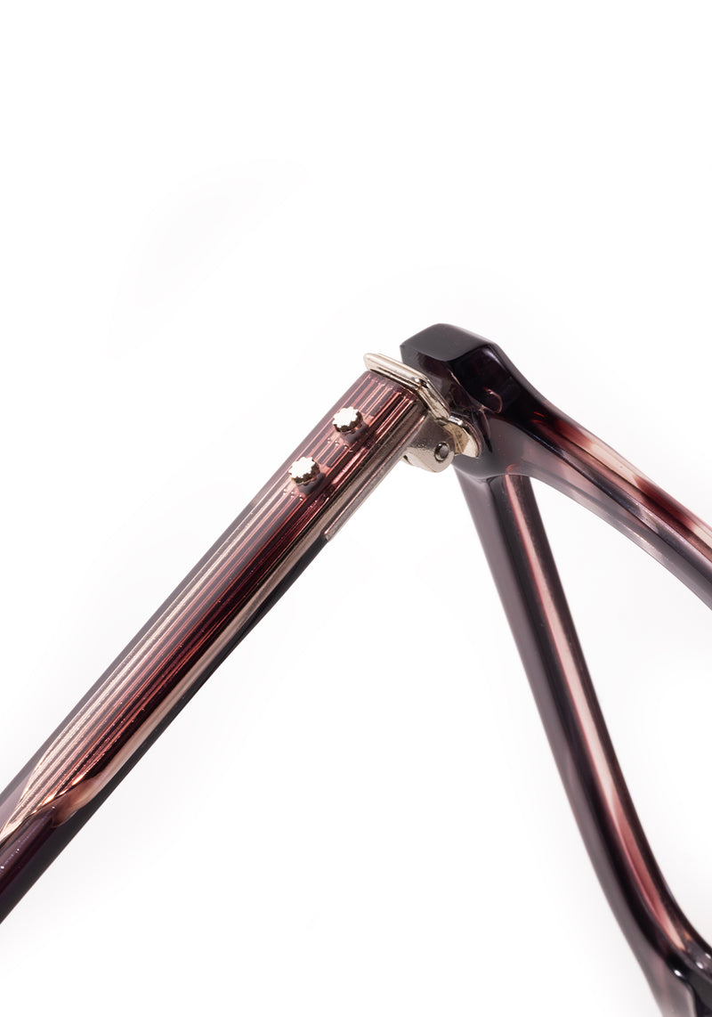CLARA | Lilac Wine Handcrafted luxury purple tortoise acetate small cat-eye KREWE eyeglasses womens model