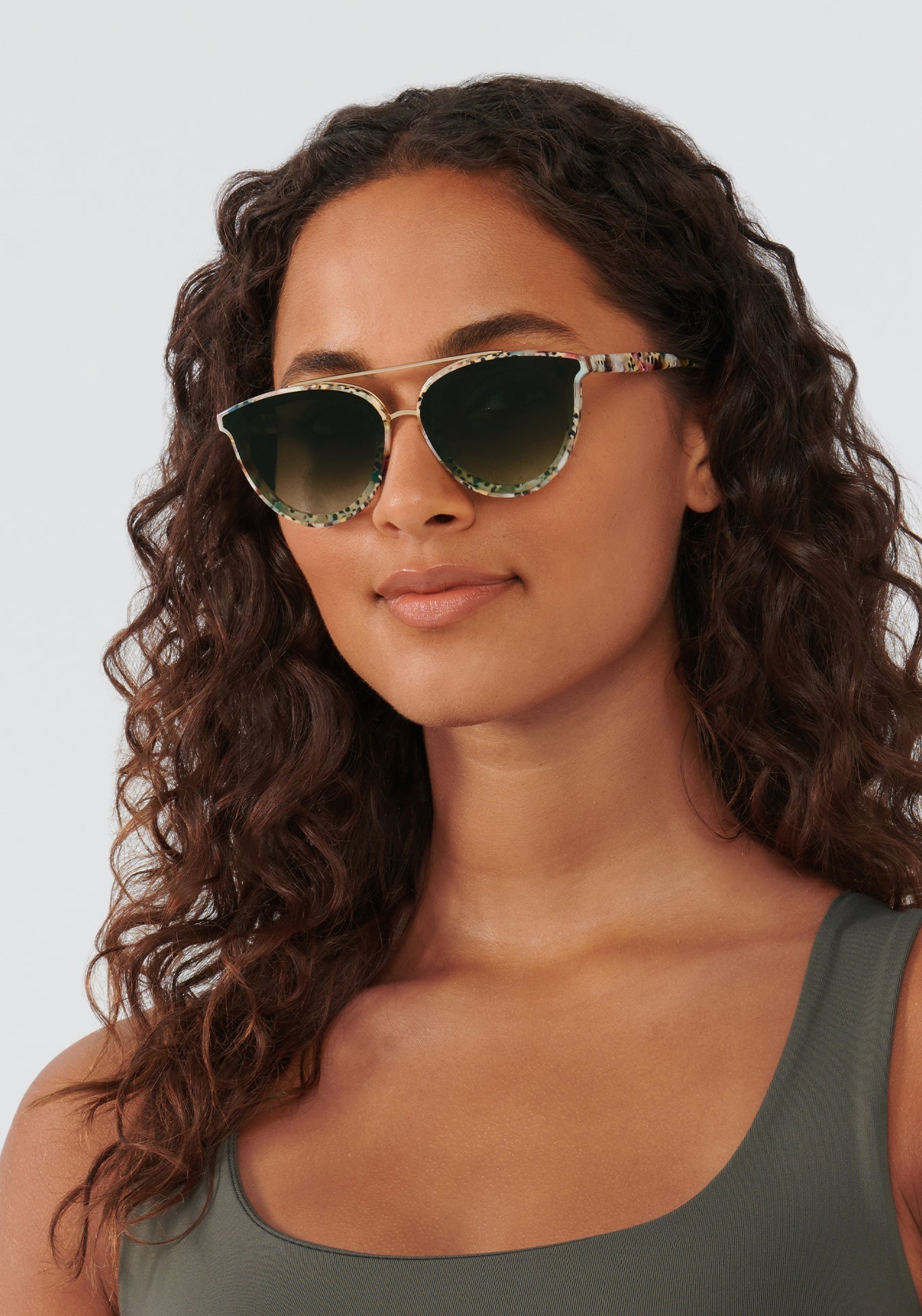 CLIO NYLON | Poppy Handcrafted, Multicolored, Acetate Sunglasses womens model | Model: Meli