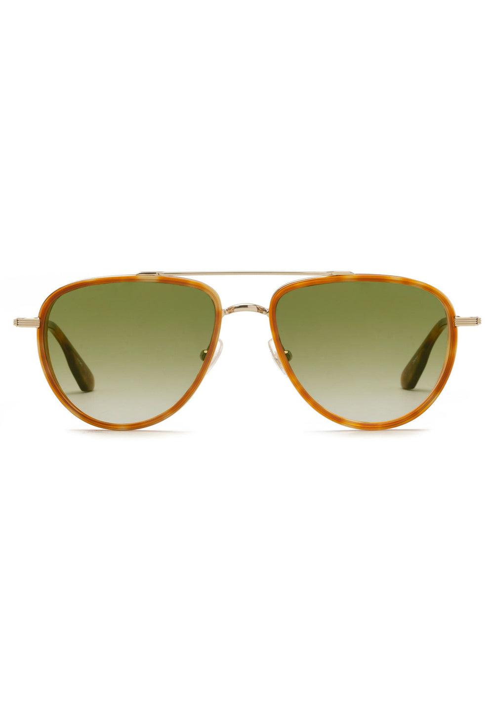 KREWE SUNGLASSS - COLEMAN | 12K + Amaro + Custom Vanity Tint handcrafted, luxury orange aviator with custom green gradient tinted lenses 